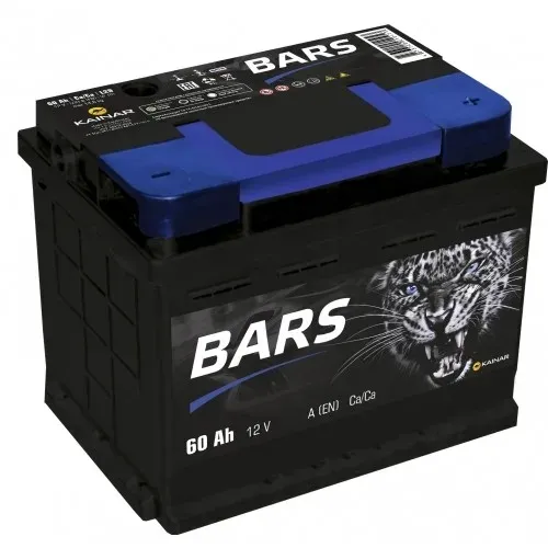 Аккумулятор BARS 6СТ-60 L2B 60Ah 540A 242x175x175 "- +"