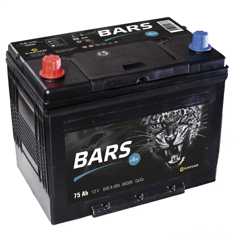 Аккумулятор BARS Asia 85D26R 75Ah 640A 261x175x225 "+ -"