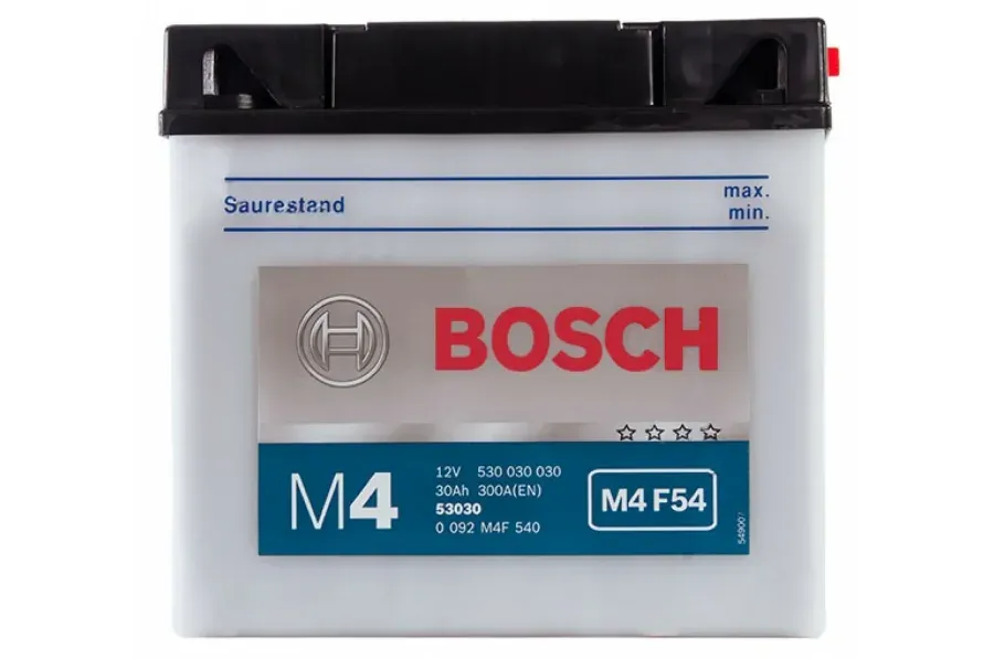 Аккумулятор BOSCH M4 F54 53030 30Ah 300A 186x130x171 "- +"