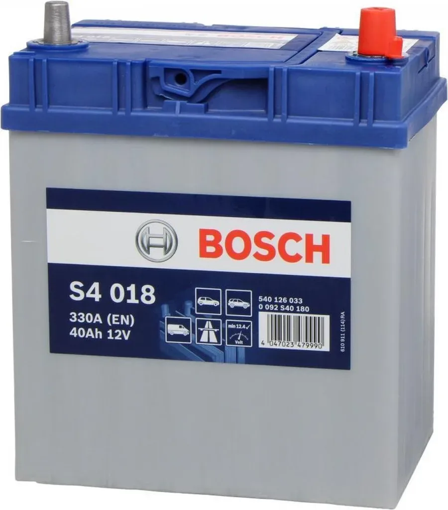 Аккумулятор BOSCH S4 018 40Ah 330A 189x135x227 "- +"