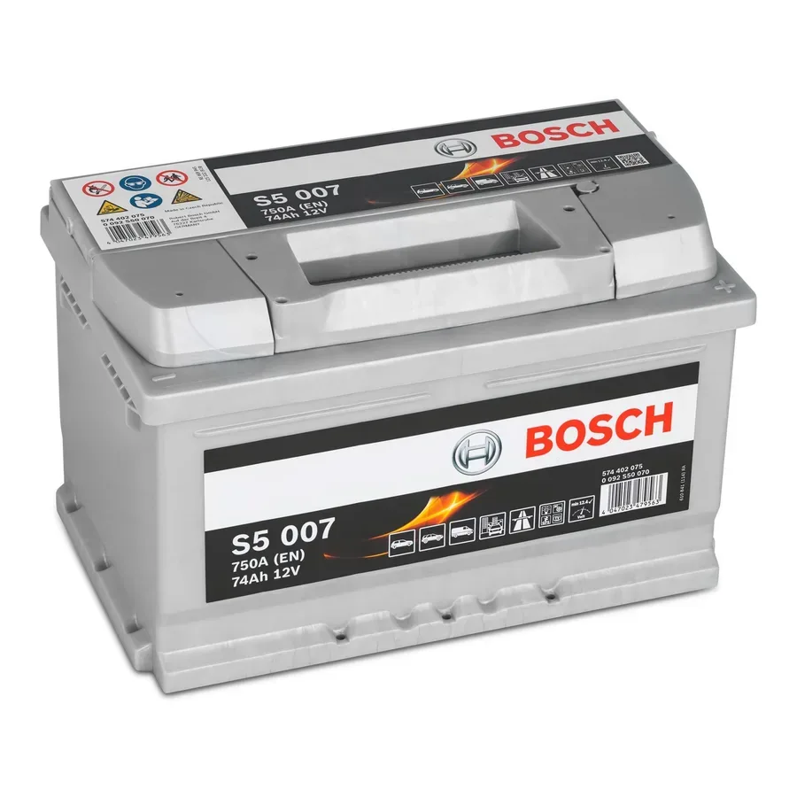 Аккумулятор BOSCH S5 007 74Ah 750A 278x175x175 "- +"