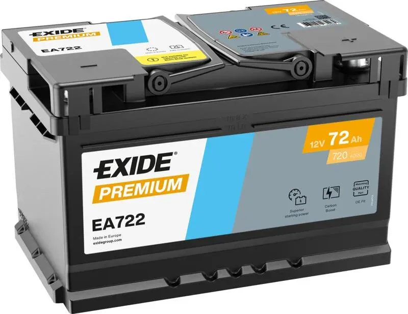 Аккумулятор EXIDE PREMIUM ЕА722 72Ah 720A 278x175x175 "- +"
