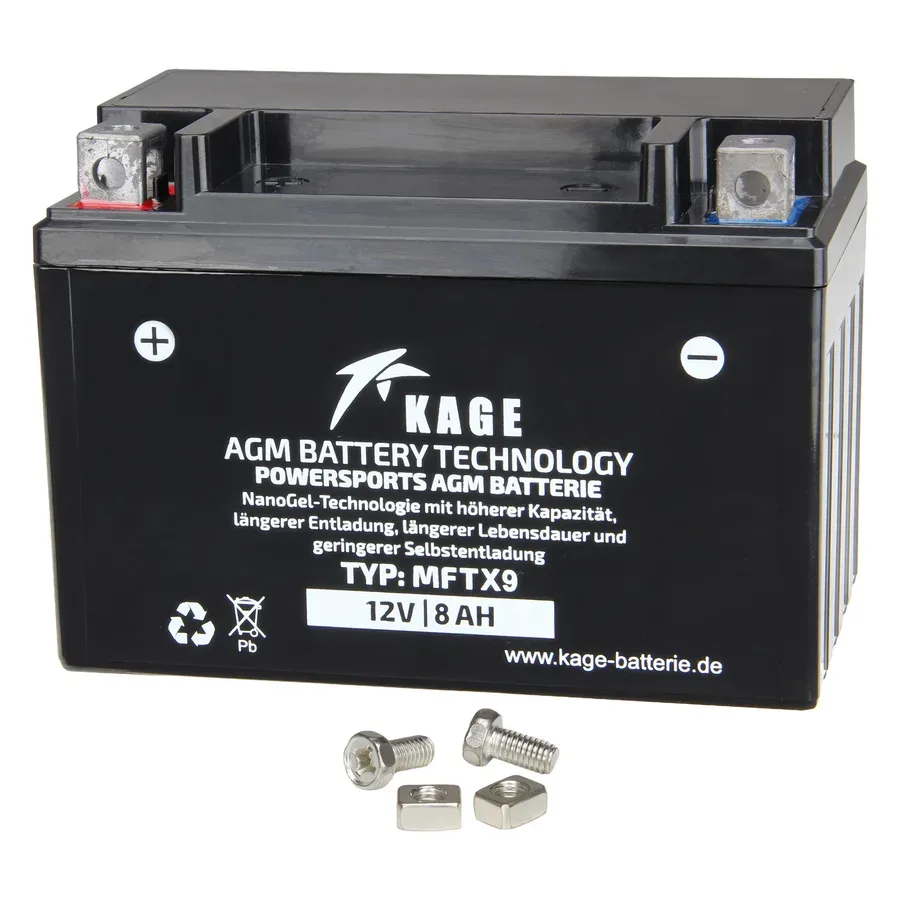 Аккумулятор Kage AGM YTX9-BS 9Ah 135A 150x87x105 "+ -"