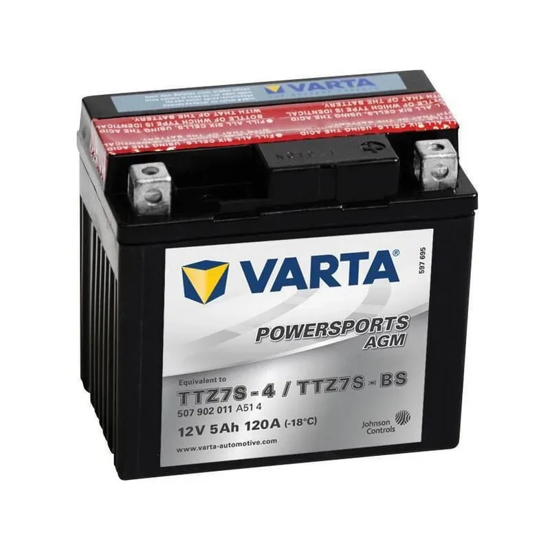 Аккумулятор Varta Powersports AGM YTZ7S-BS 5Ah 120A 113х70х105 "- +"