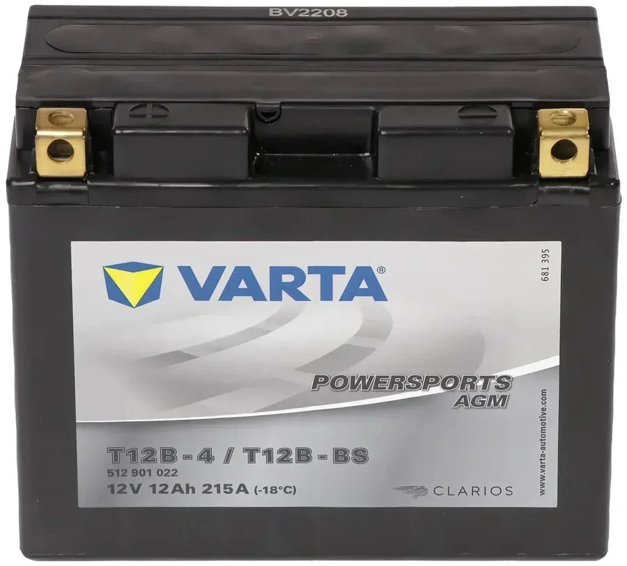 Аккумулятор Varta Powersports AGM YT12B-BS 12Ah 215A 150x70x131 "+ -"