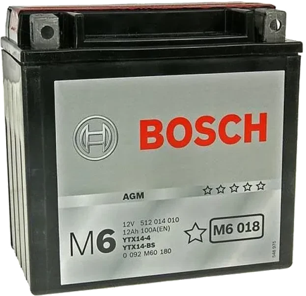 Мотоаккумулятор Bosch M6 AGM на 12 ампер-часов