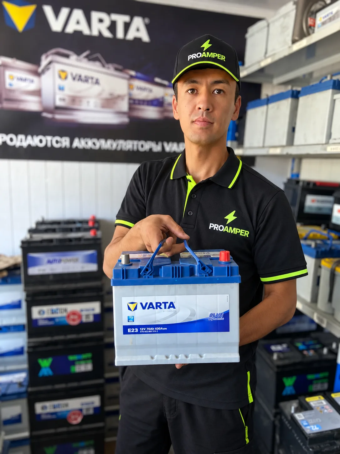 Мастер ProAmper с аккумулятором VARTA в пункте выдачи